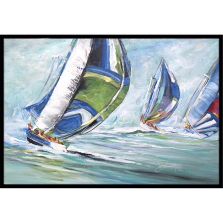 Carolines Treasures Boat Race Indoor and Outdoor Mat- 18 x 27 in. JMK1030MAT